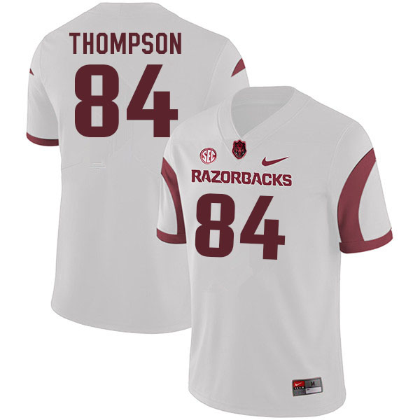 Men #84 Warren Thompson Arkansas Razorbacks College Football Jerseys Sale-White